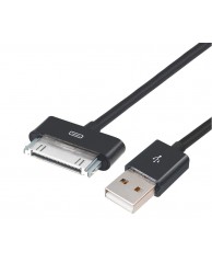 Powertech USB 2.0 Α to IPAD & I PHONE 4/4S BLACK- 1m 